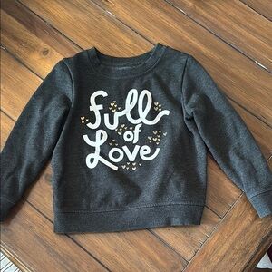 Cat & Jack Black Crewneck Sweatshirt with White Script